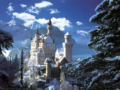 Замок нойшванштайн фото зимой фотографии
