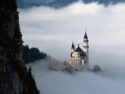 Schloss Neuschwanstein / Германия :: Нойшванштайн :: под катом еще парочка  :: страны :: зима :: замок :: архитектура (architecture, архитектура,  здание, дом, архитектурный памятник, ) :: с высоты птичьего полета ::