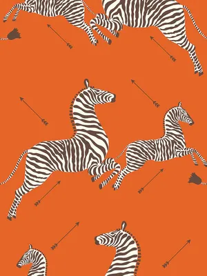 Scalamandre Zebras - Wallpaper Masai Red Wallpaper | DecoratorsBest