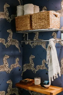 Capitol Hill Condo Tour: Scalamandre Zebra Wallpaper in a Guest Bathroom -  C'est Bien by Heather Bien