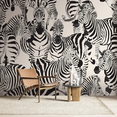 Zebra print wallpaper for bedrooms buy in the UK | Uwalls
