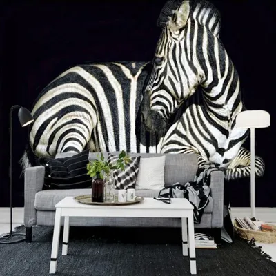 Zebra print Wallpaper - Peel and Stick or Non-Pasted