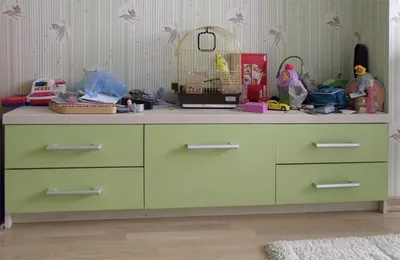 Зеленая детская комната для двоих детей