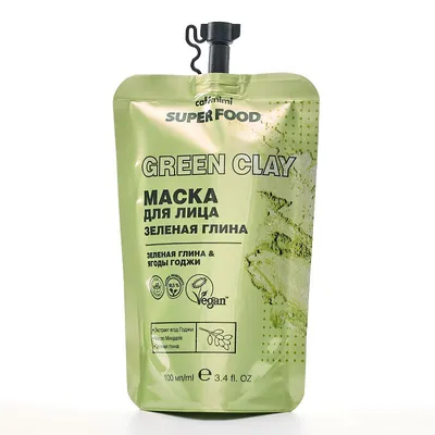Маска для лица \"Зеленая глина с водорослями\" (против высыпаний), цена 420  руб. натуральная косметика