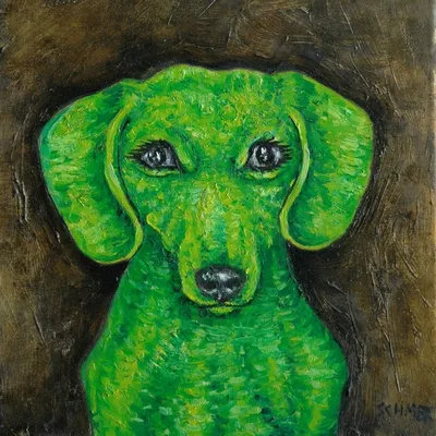 зеленая собака haigen - Zhou Chunya | WikiOO.org - Энциклопедия  изобразительного искусства