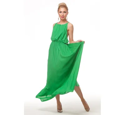 Платье зеленого цвета в пол от Must Have купить в Москве