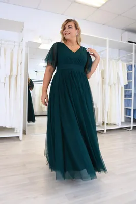 Купить платье в пол из фатина с воланами на рукавах в Москве в ШоуРуме  платьев по выгодной цене
