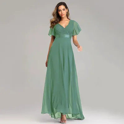 Женское зеленое вечернее платье в пол NPL201-9, купить в интернет-магазине  Е-Леди