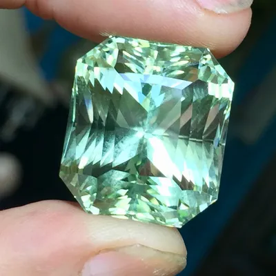 SOLD 80.90 ct. Green Imperial Topaz, Rarest Topaz, Sherlovaya Gora,  Zabaykalye, Siberia, Russia