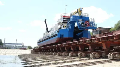 ПАО «ССК» спустила на воду четвертый несамоходный земснаряд проекта 4395  «Евгений Плескевич» — Медиапалуба