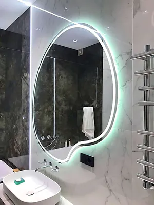 Зеркало дизайнерское фигурной формы с LED ➤+380964779729➤kievglass.com.ua