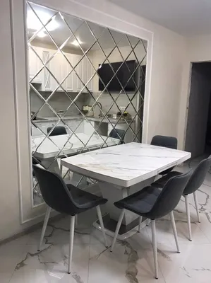 Зеркальное панно на кухне \"Квадрат\" фото проекта - Топ Декор