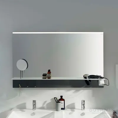 Зеркало Alias Квартал 70x50 с тёплой LED-подсветкой и полкой q705037 -  выгодная цена, отзывы, характеристики, фото - купить в Москве и РФ