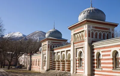 Фото Зима, лермонтовский сквер в городе Железноводск