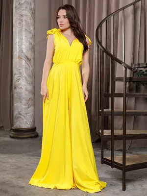 Желтое длинное платье фото фотографии