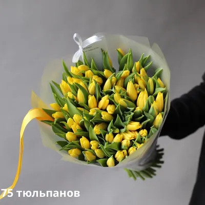 Купить Букет из 25 желтых тюльпанов с доставкой по Томску: цена, фото,  отзывы.