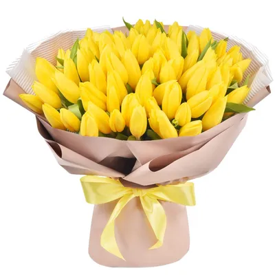 Букет из 25 желтых тюльпанов купить в Лунинце, закажи, а мы доставим.