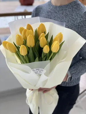 Букет желтые тюльпаны №2 купить в Харькове | Доставка тюльпанов по Харькову