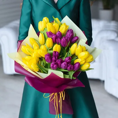 Купить Букет желтых тюльпанов Т24 в Бресте | Говорящие цветы