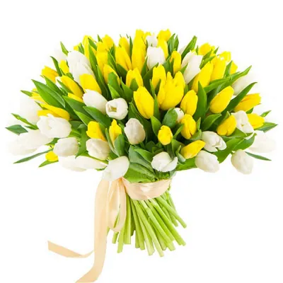Букет желтых тюльпанов - 73 фото