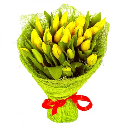 Букет из 35 желтых тюльпанов - купить в Москве по цене 4890 р - Magic Flower