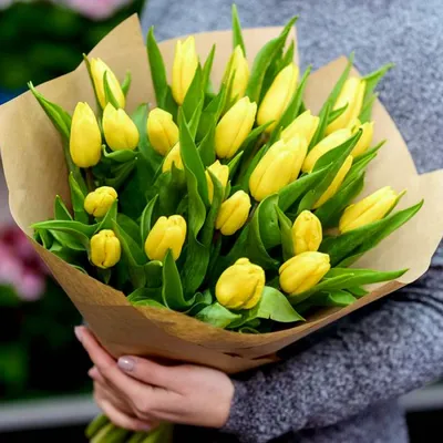 Букеты желтых тюльпанов купить в СПБ | Заказать желтые тюльпаны - цены, фото