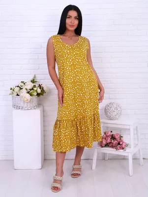 Желтый сарафан на запах с воланами купить, цены на Женская одежда и блузы в  интернет магазине женской одежды M-FASHION