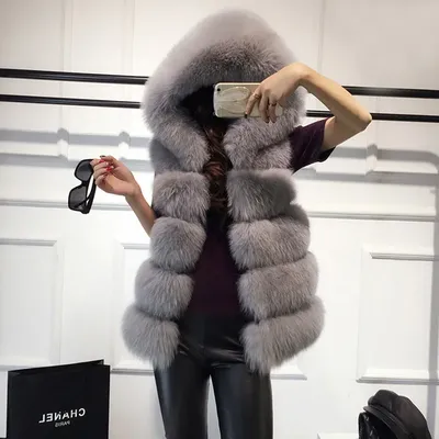 Высококачественный меховой жилет, пальто, роскошное теплое Женское пальто  из искусственной лисы, жилеты, зимние модные меховые женские пальто, куртка  | AliExpress