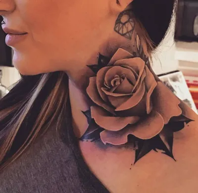 Женские тату на шее | ANATOMY TATTOO STUDIO | Дзен