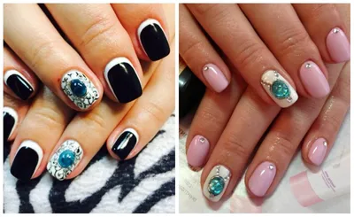 Скидка 67% На маникюр и педикюр с покрытием Shellac и модный дизайн ногтей «Жидкие  камни» в салоне Карина