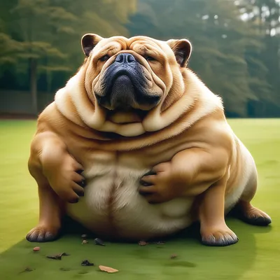 Толстая собака развалилась как кабан» — создано в Шедевруме