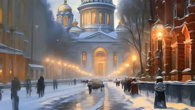 Красивая зима, падает снежок, …» — создано в Шедевруме