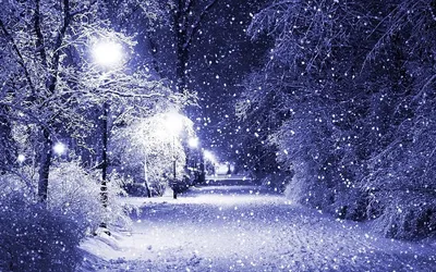 Картина зимы со снегом и гармонией