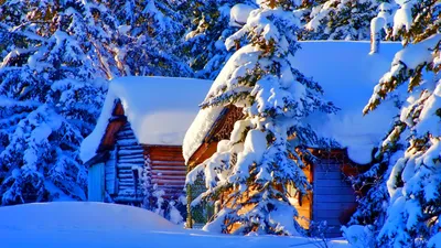 Романтический зимний фон с снегом на фото