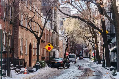 США. Зима в Нью-Йорке. Снег на Манхэттене