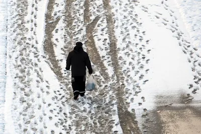 Снежная зима в России... | Пикабу