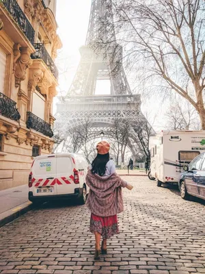 Обои на рабочий стол Зима в Париже / Paris, Франция / France вечером, обои  для рабочего стола, скачать обои, обои бесплатно