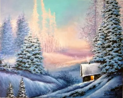Картина «Зимняя сказка» Размер 50х60 — Школа рисования \"Краски жизни\"