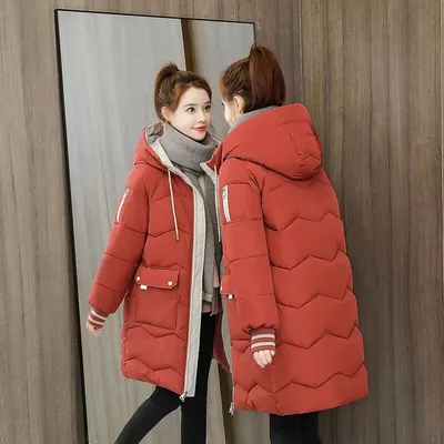 Зимние женские куртки, длинные парки, женские пуховые хлопковые пальто с  капюшоном, толстые теплые куртки, ветрозащитное повседневное студенческое  пальто – лучшие товары в онлайн-магазине Джум Гик