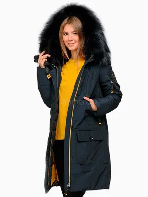 Зимняя куртка женская с мехом чернобурки – купить в Москве