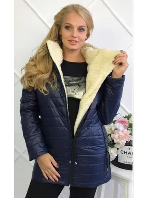 Зимняя женская удлиненная куртка на овчине \"Polaris\"