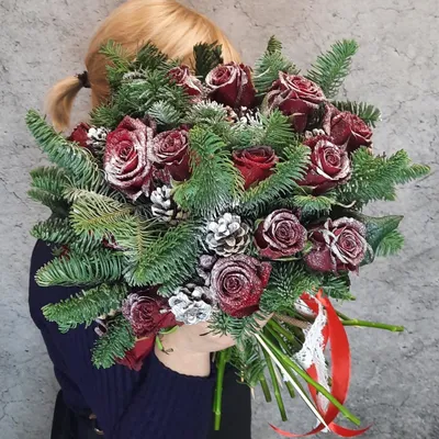 Композиция с нобилисом «Зимний букет» - салон цветов «Makilove»