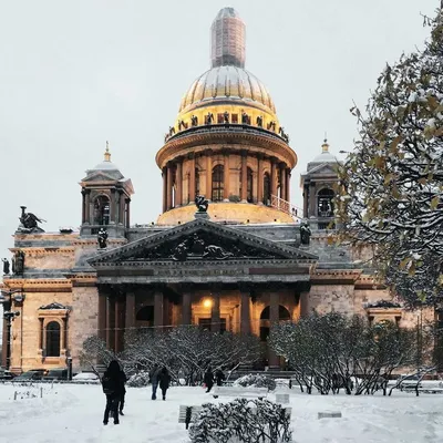 Питер, зимний Исаакий | Соборы, Красивые места, Живописные фотографии