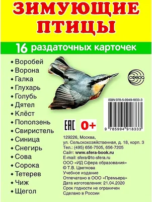 Обучающие карточки: Времена года, Зимующие птицы России (2 комплекта) -  Бук-сток