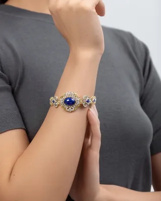 Притягательный золотой браслет с сапфирами 8.46ct на руку – купить по цене  155 500 ₽ с доставкой в интернет-магазине Mister Diamond