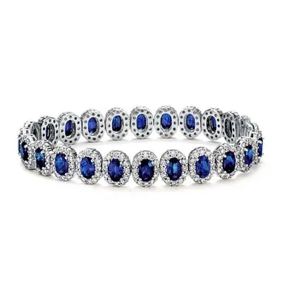 Золотой браслет с сапфирами 10.70ct и бриллиантами 5.45ct на руку – купить  по цене 577 500 ₽ с доставкой в интернет-магазине Mister Diamond