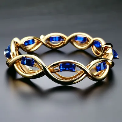 Оригинальный золотой браслет с сапфирами 1.60ct Nouvelle Bague на руку –  купить по цене 659 500 ₽ с доставкой в интернет-магазине Mister Diamond