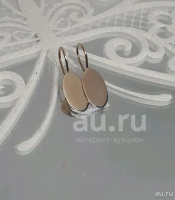 Купить Золотые серьги \"Plate White\". Цена 10 811 грн