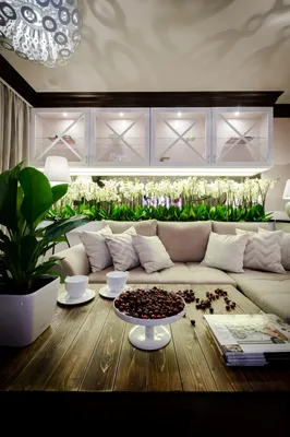 Гостиная недели: Интерьер 16 кв.м, превращенный в вишневый сад | Houzz  Россия