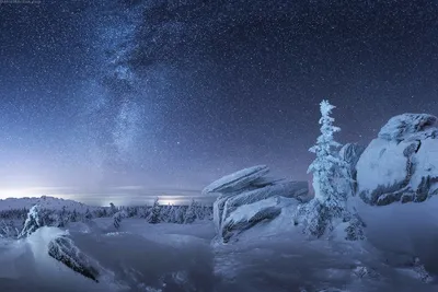 Звездное небо зимой фото фотографии